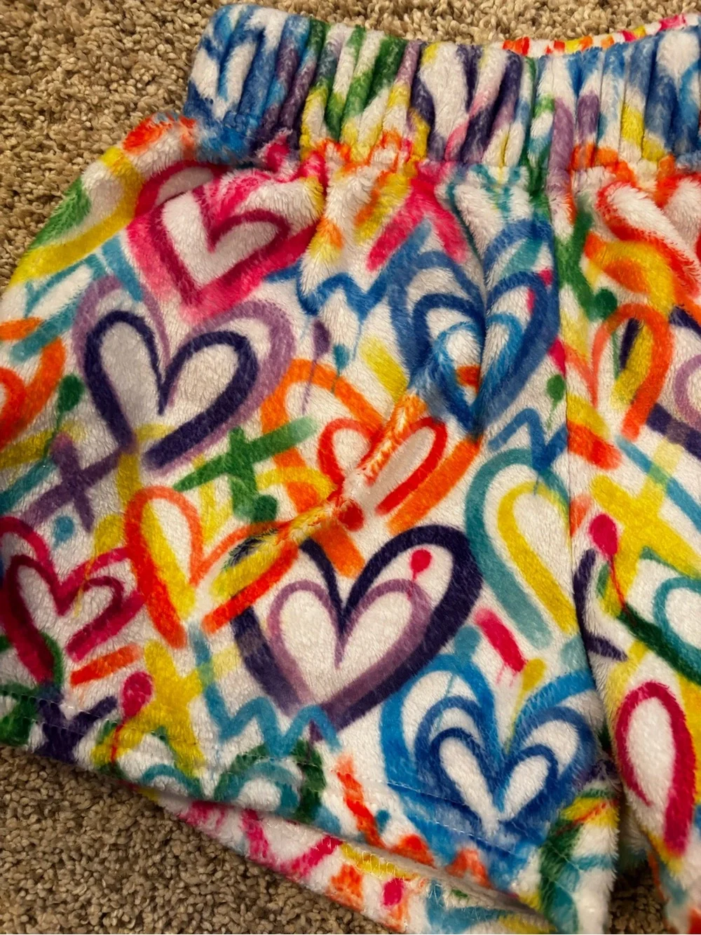 ISCREAM Corey Paige Hearts Plush shorts. Size S.